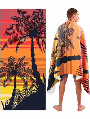 Microfibre beach towel orange - microfibre,